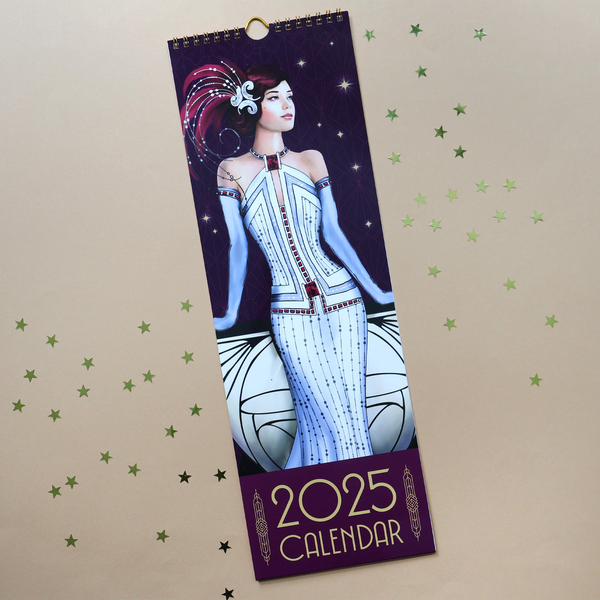 Claire Coxon Art Deco 2025 Slim Wall Calendar