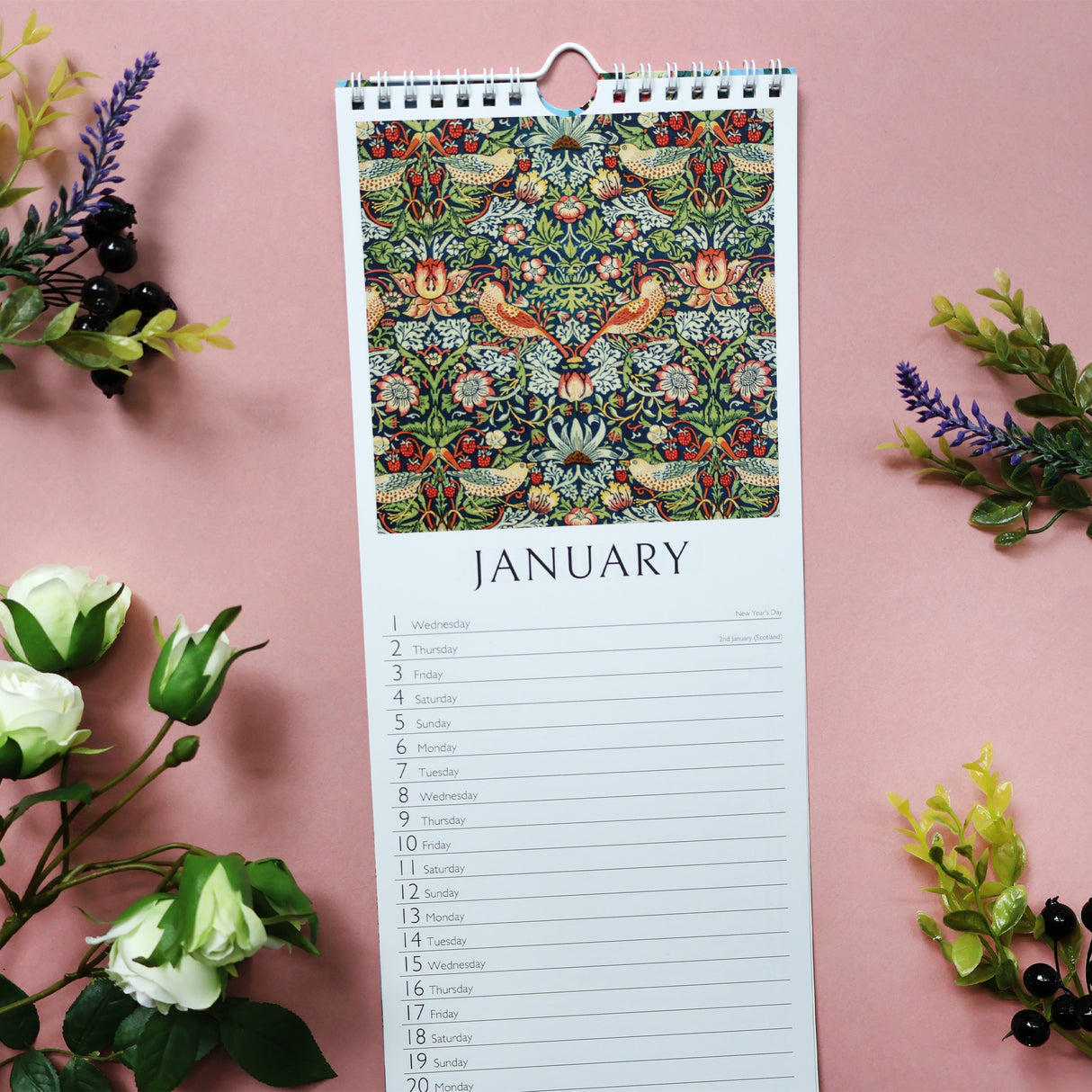 William Morris 2025 Slim Wall Calendar