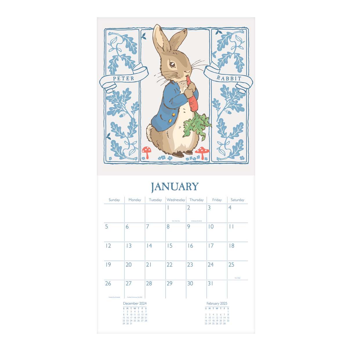 Peter Rabbit 2025 Square Wall Calendar