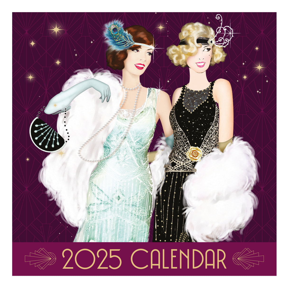 Claire Coxon Art Deco 2025 Square Wall Calendar