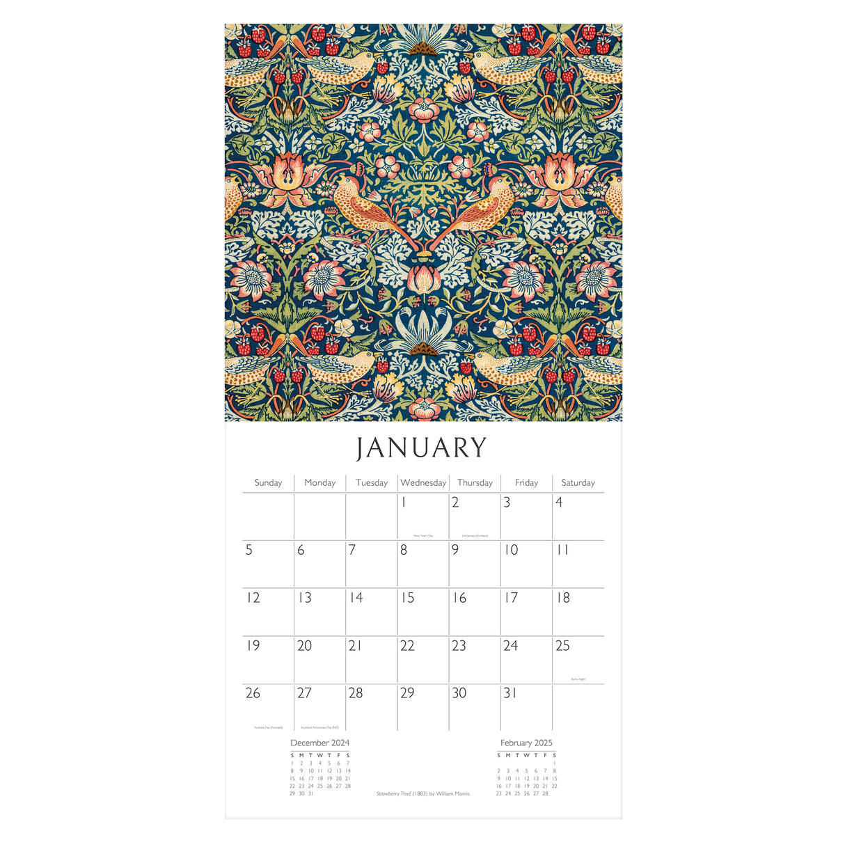 William Morris 2025 Square Wall Calendar