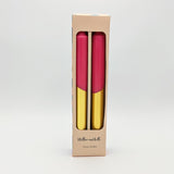 Willow and Belle Two Tone Design Table Candles In Gift Box Set Of Two