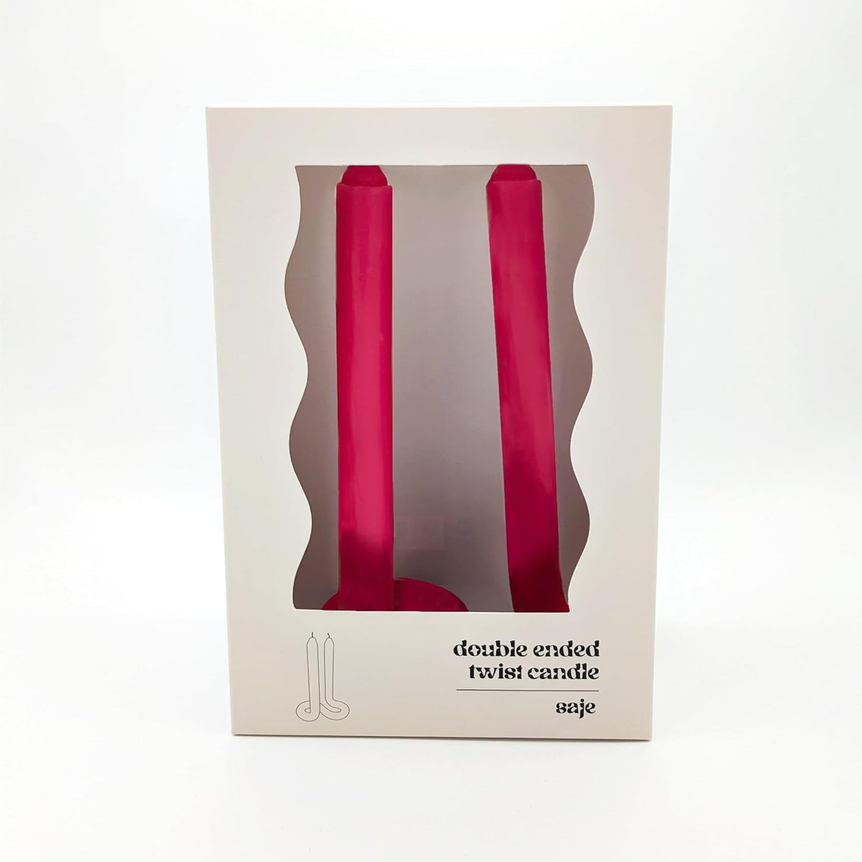 Saje Double Ended Twist Design Table Candle In Gift Box