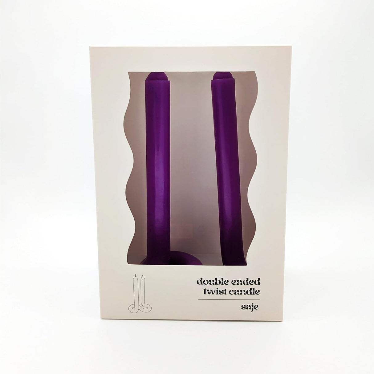 Saje Double Ended Twist Design Table Candle In Gift Box