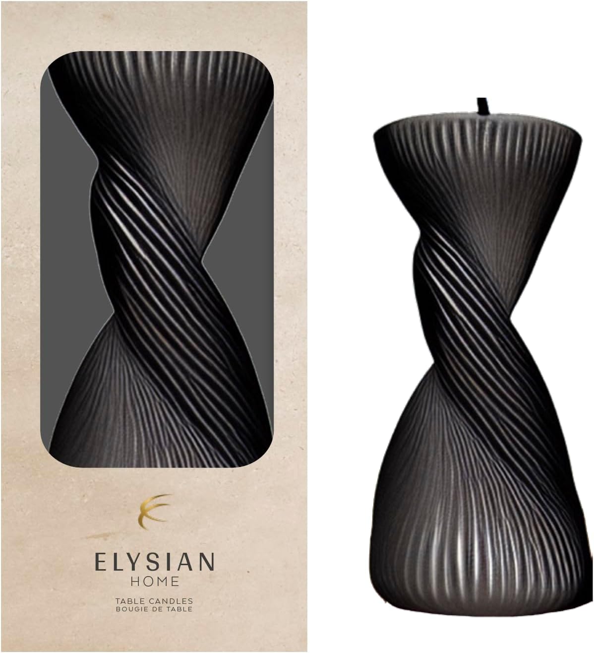 Elysian Twisted Design Table Candle In Gift Box