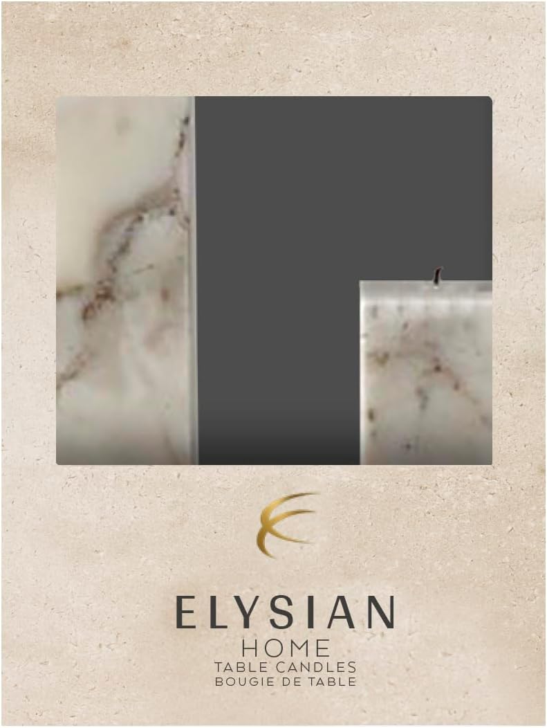 Elysian Marble Design Table Candle In Gift Box