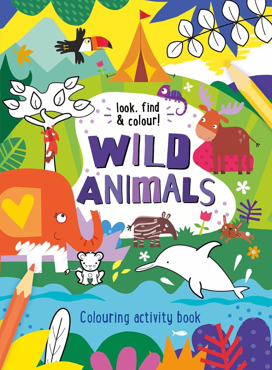 Look, Find and Colour Activity Book - Wild Animals