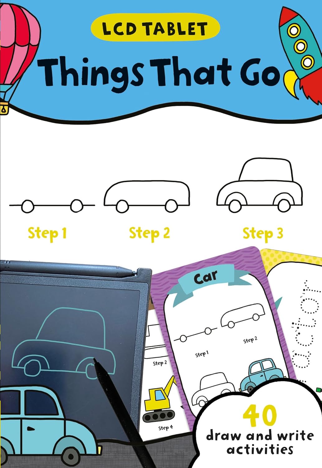 Children’s LCD Tablet & Flashcard Set – Things That Go