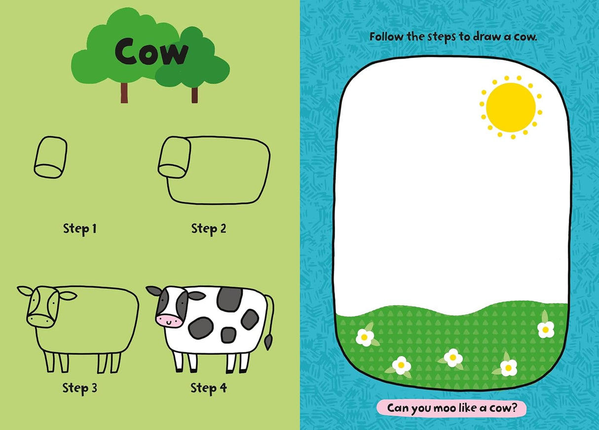 Children’s Learn-To-Draw Activity Book - Farm Animals