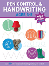 Children's Pen Control & Handwriting Wipe Clean Book & Pen Set – Ages 3 to 5 Years