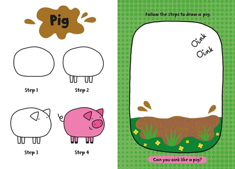 Children’s Learn-To-Draw Activity Book - Farm Animals