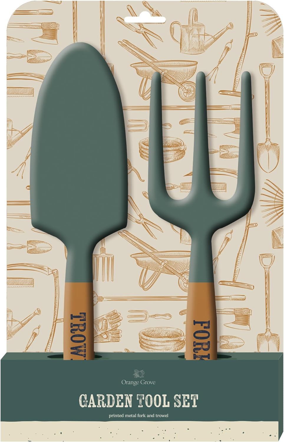 Orange Grove Fork and Trowel Garden Tool Set