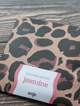 Saje Scented Sachet - Set of 4 Jasmine - Leopard Print Design