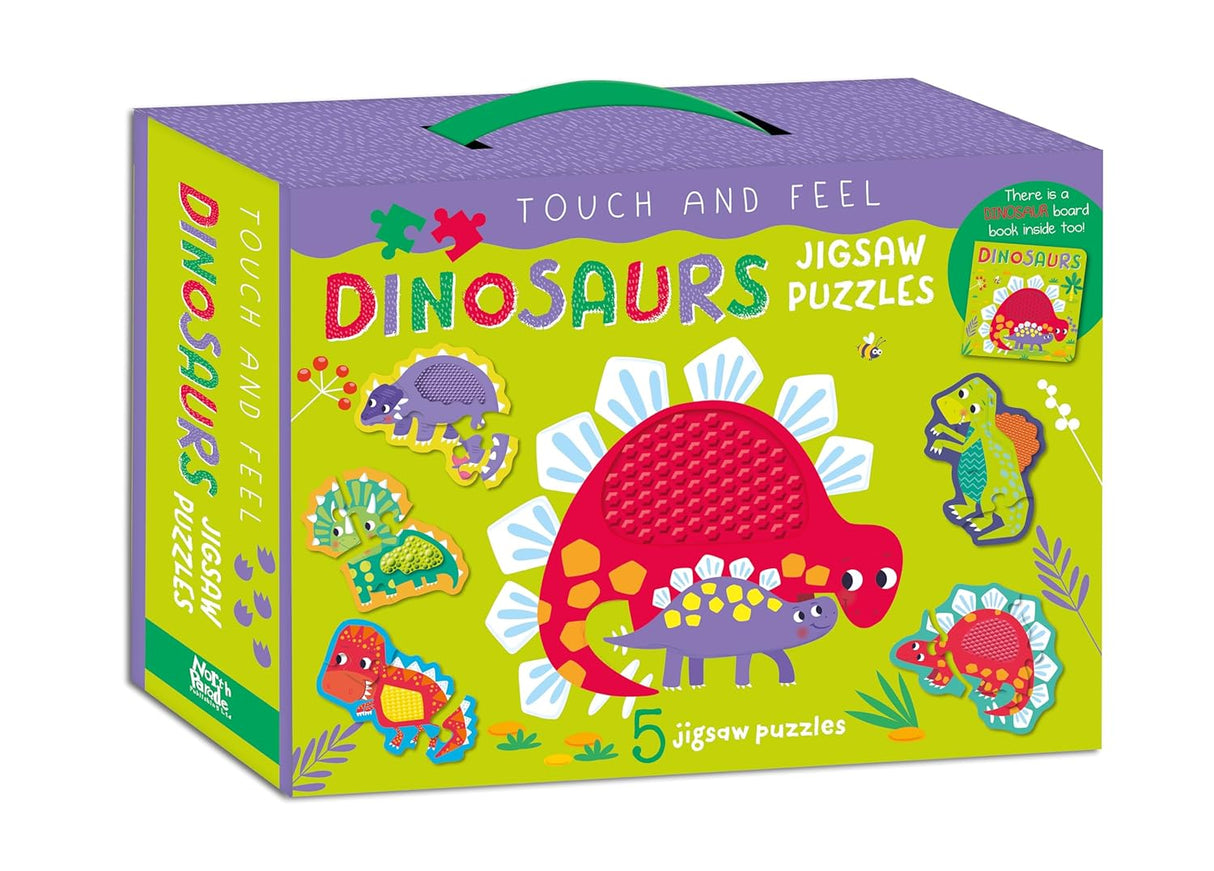 Touch and Feel Puzzle and Board Book Set - Dinosaurs - Tactile Fun For Children