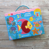 Touch and Feel Puzzle and Board Book Set - Sea Animals - Tactile Fun For Children