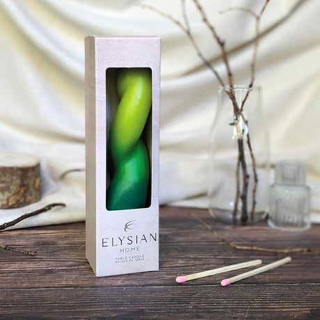 Elysian Twisted Design Table Candle In Gift Box