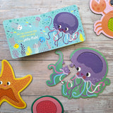 Touch and Feel Puzzle and Board Book Set - Sea Animals - Tactile Fun For Children