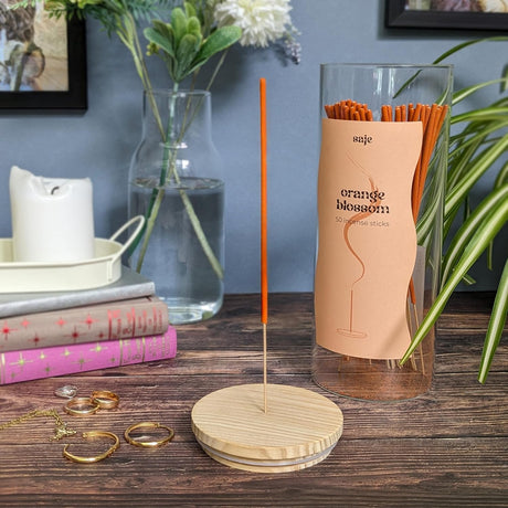 Saje Orange Blossom Incense Sticks In Glass Jar