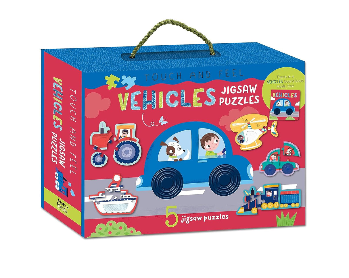 Touch and Feel Puzzle and Board Book Set - Vehicles - Tactile Fun For Children