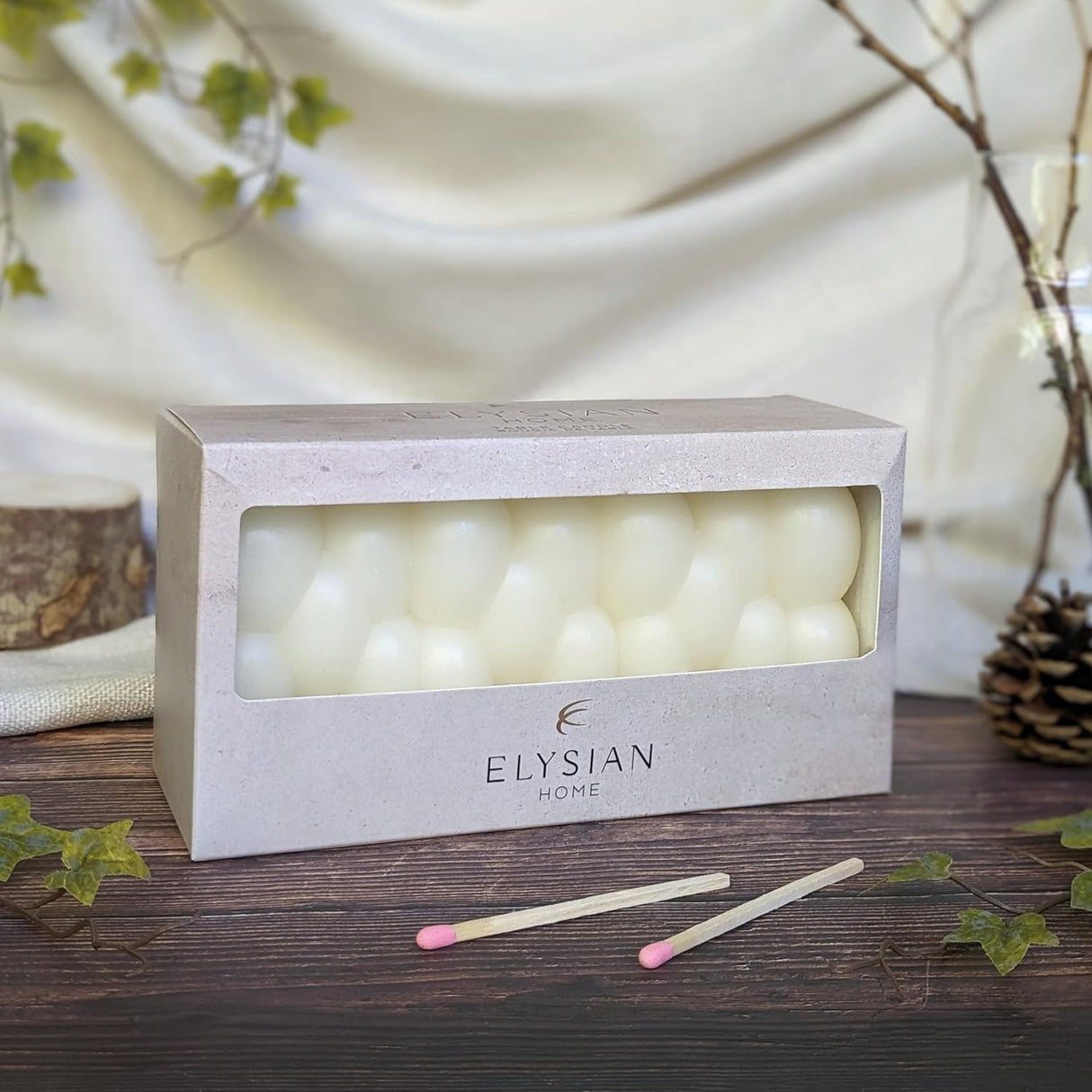 Elysian Bubble Design Table Candle In Gift Box