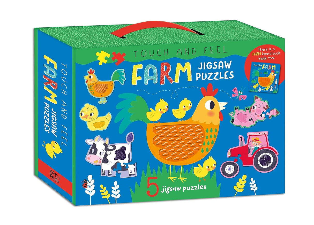 Touch and Feel Puzzle and Board Book Set - Farm - Tactile Fun For Children