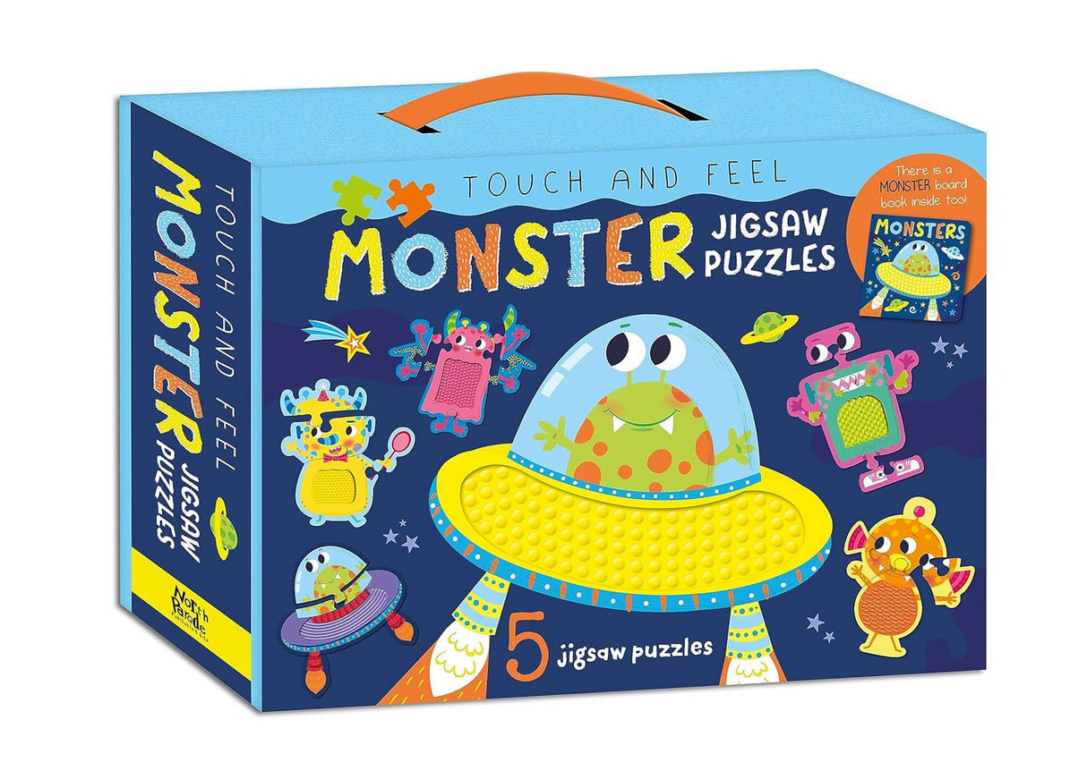 Touch and Feel Puzzle and Board Book Set - Monsters - Tactile Fun For Children