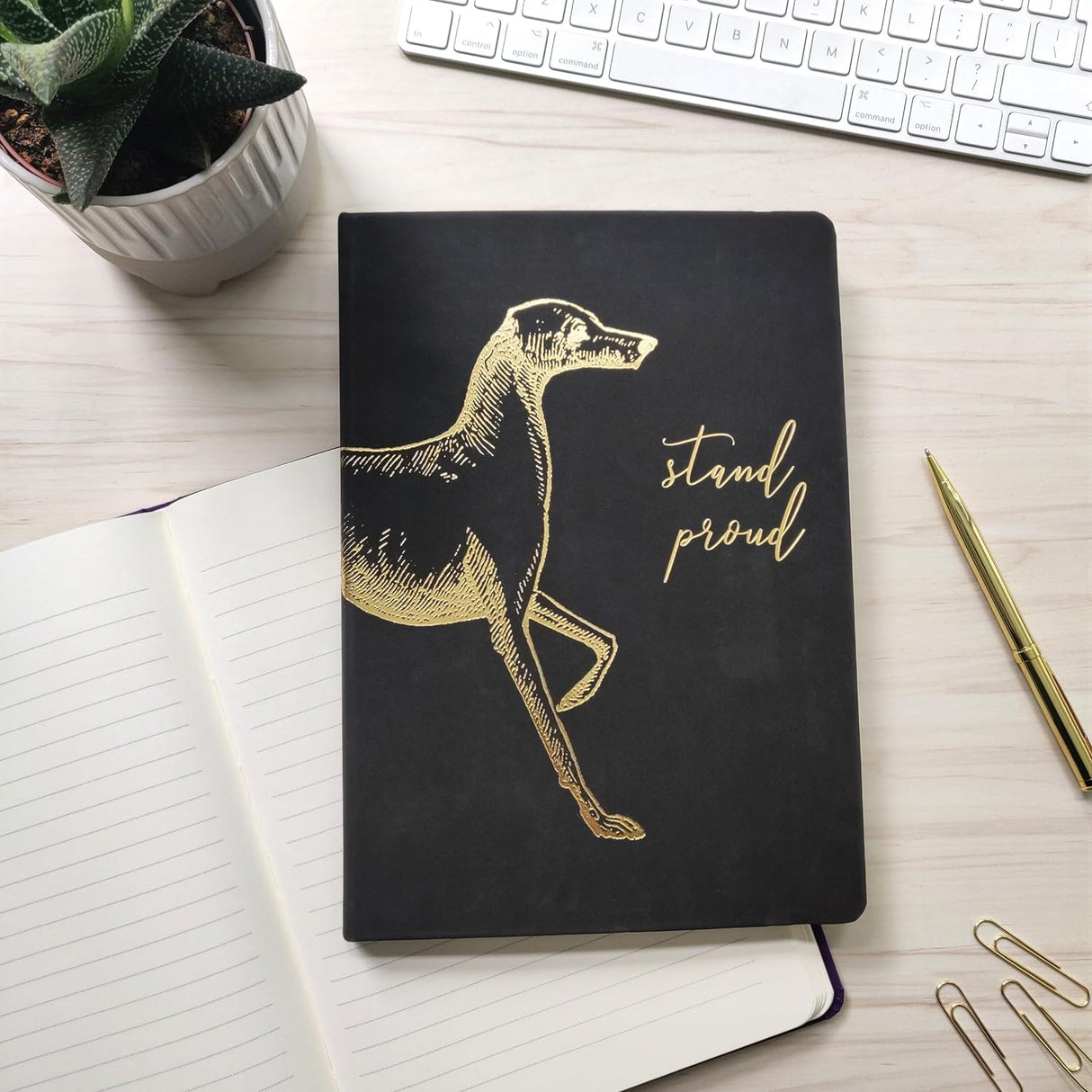 Premium B5 Lined Notebook Journal - Stand Proud Dog Design