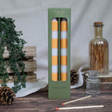 Orange Grove Striped Dinner Candles In Gift Box Set Of Two