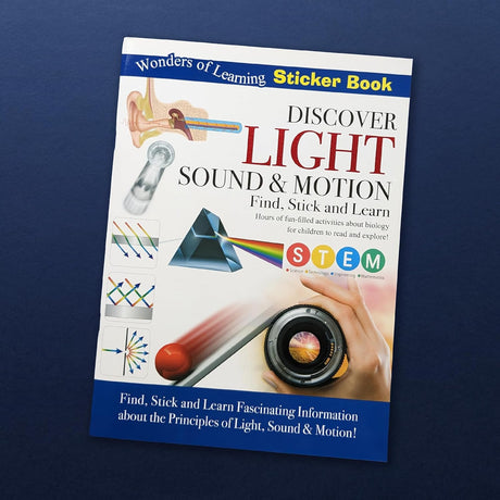 Discover Light, Sound & Motion Sticker Book - Find, Stick and Learn