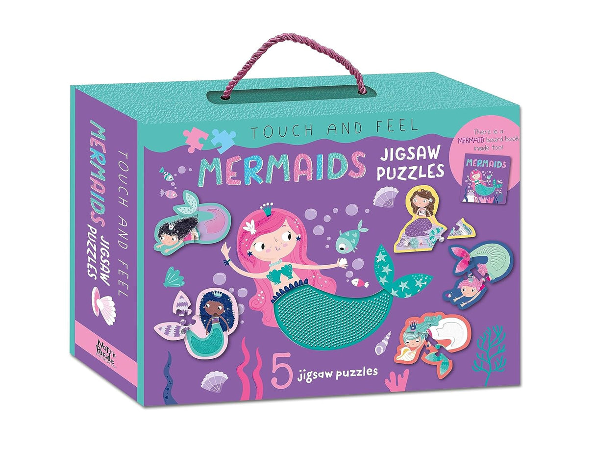 Touch and Feel Puzzle and Board Book Set - Mermaids - Tactile Fun For Children