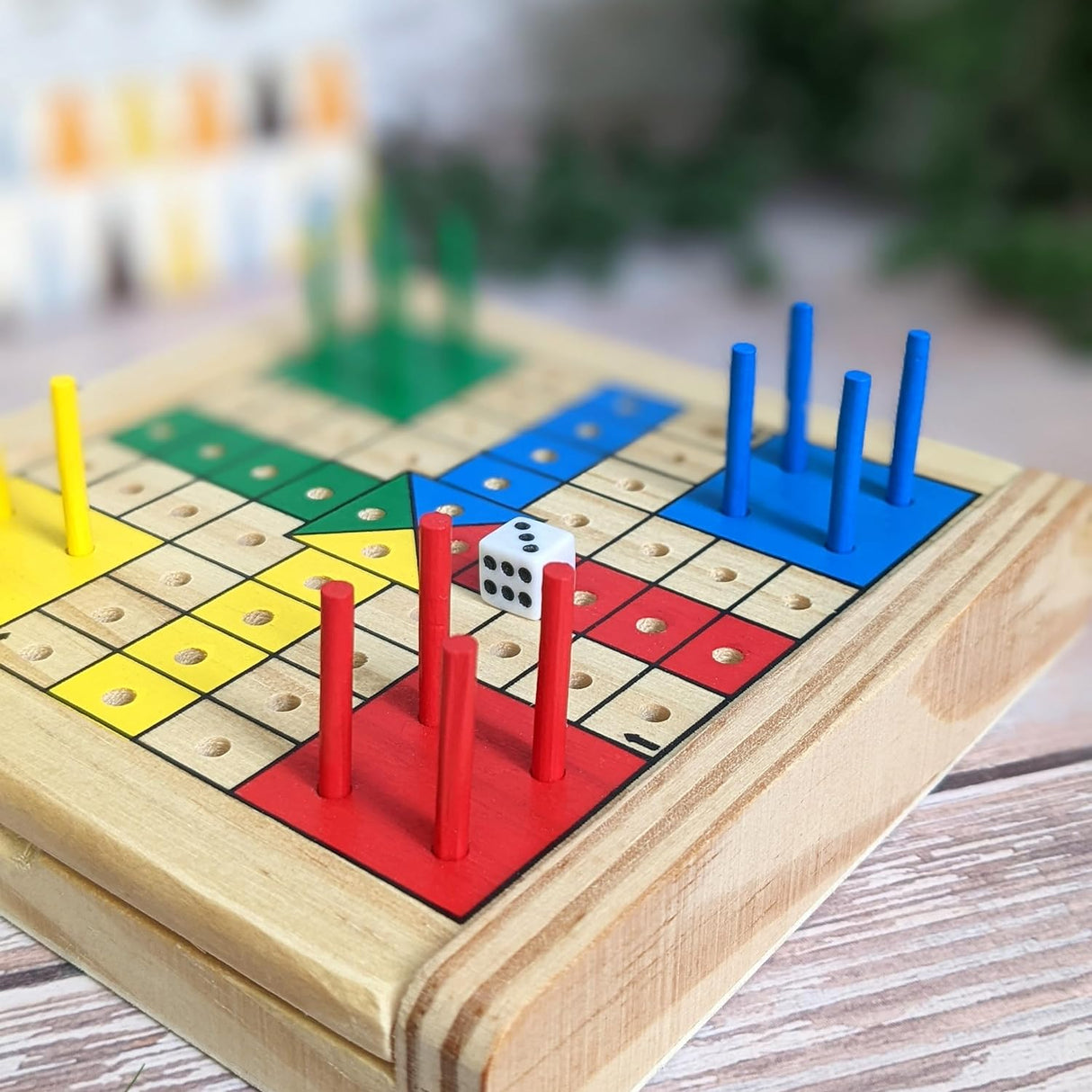 Wooden Mini Ludo Game