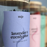 Saje Lavender & Eucalyptus Incense Sticks in Glass Jar