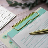 Peacock Feathers Weekly Planner Clipboard & Notepad Set