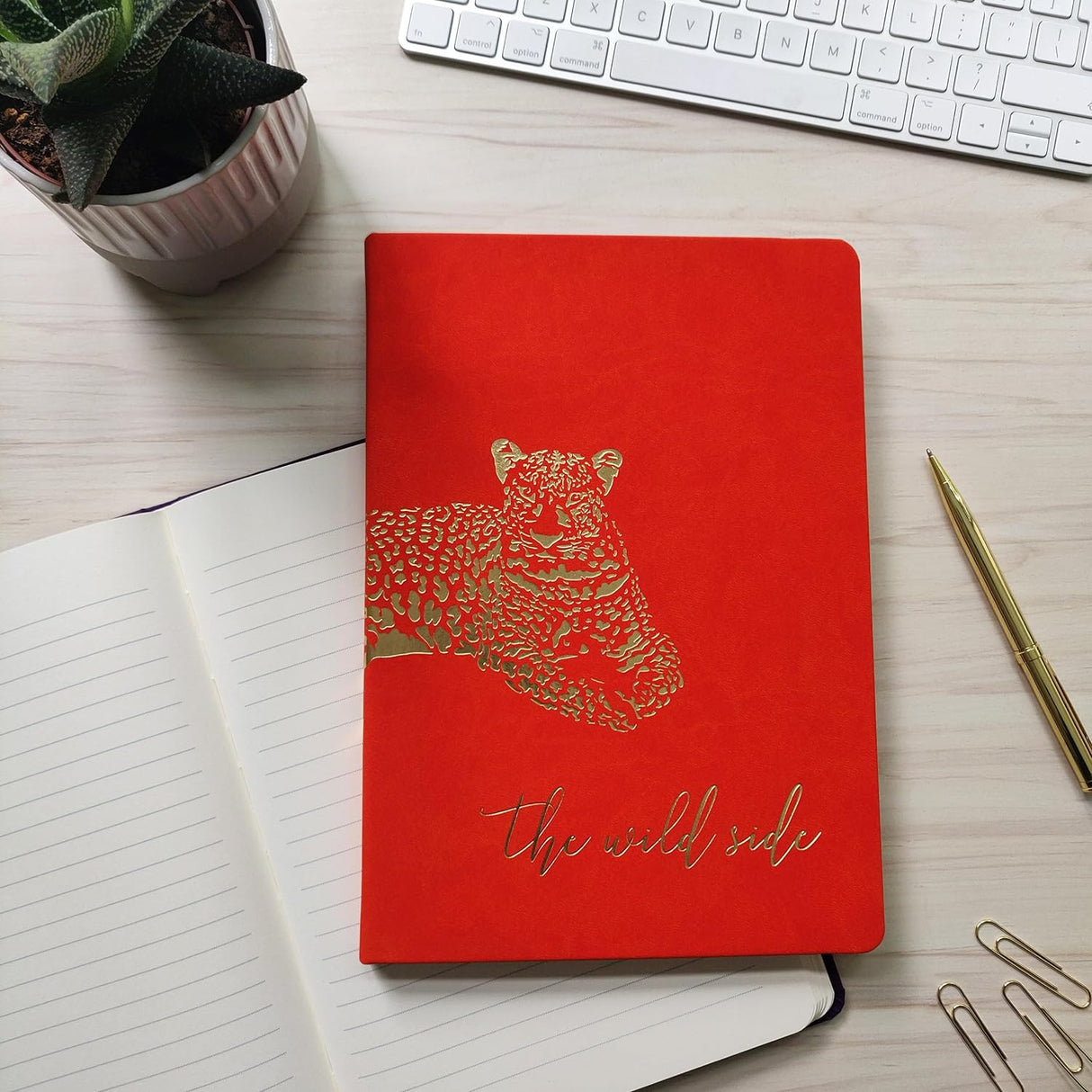 Premium B5 Lined Notebook Journal - Wild Side Cheetah Design