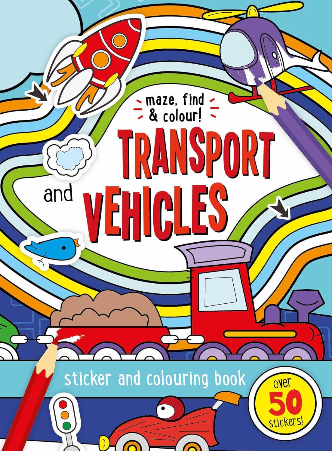 Maze, Find and Colour Activity Book – Transport and Vehicles