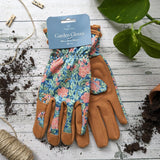 Orange Grove Outdoor Gardening Gloves - Women's One Size - William Morris Design - Padded with Elastic Cuffs