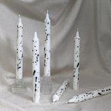 Willow and Belle Paint Splatter Design Table Candles In Gift Box Set Of Six