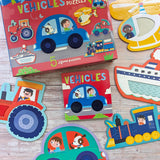 Touch and Feel Puzzle and Board Book Set - Vehicles - Tactile Fun For Children