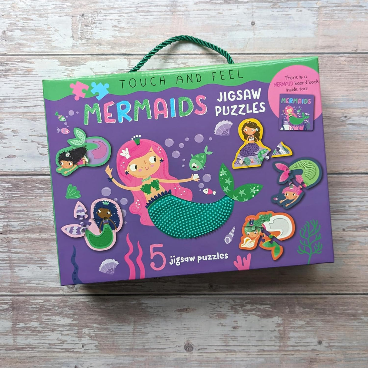 Touch and Feel Puzzle and Board Book Set - Mermaids - Tactile Fun For Children