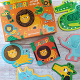 Touch and Feel Puzzle and Board Book Set - Safari - Tactile Fun For Children