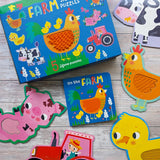 Touch and Feel Puzzle and Board Book Set - Farm - Tactile Fun For Children