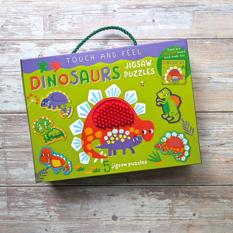 Touch and Feel Puzzle and Board Book Set - Dinosaurs - Tactile Fun For Children