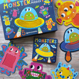 Touch and Feel Puzzle and Board Book Set - Monsters - Tactile Fun For Children