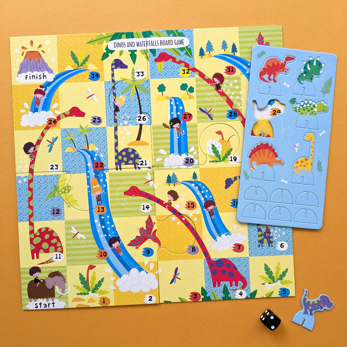 Dinosaur Board Game Set - Includes 2 Games and Activity Book