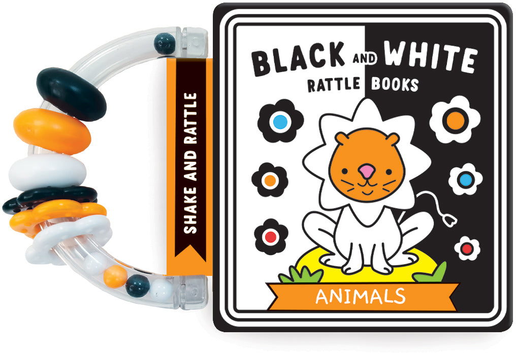 Animals - Children's Black & White Rattle Book