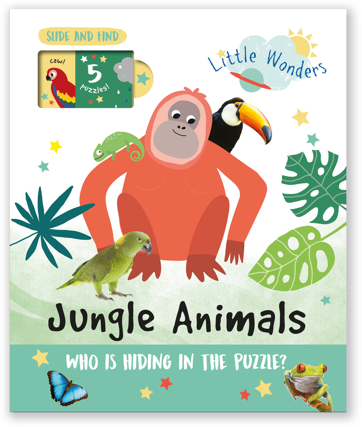 Jungle Animals: Who is Hiding in the Puzzle? - Children’s Puzzle Slider Book