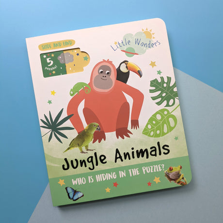 Jungle Animals: Who is Hiding in the Puzzle? - Children’s Puzzle Slider Book