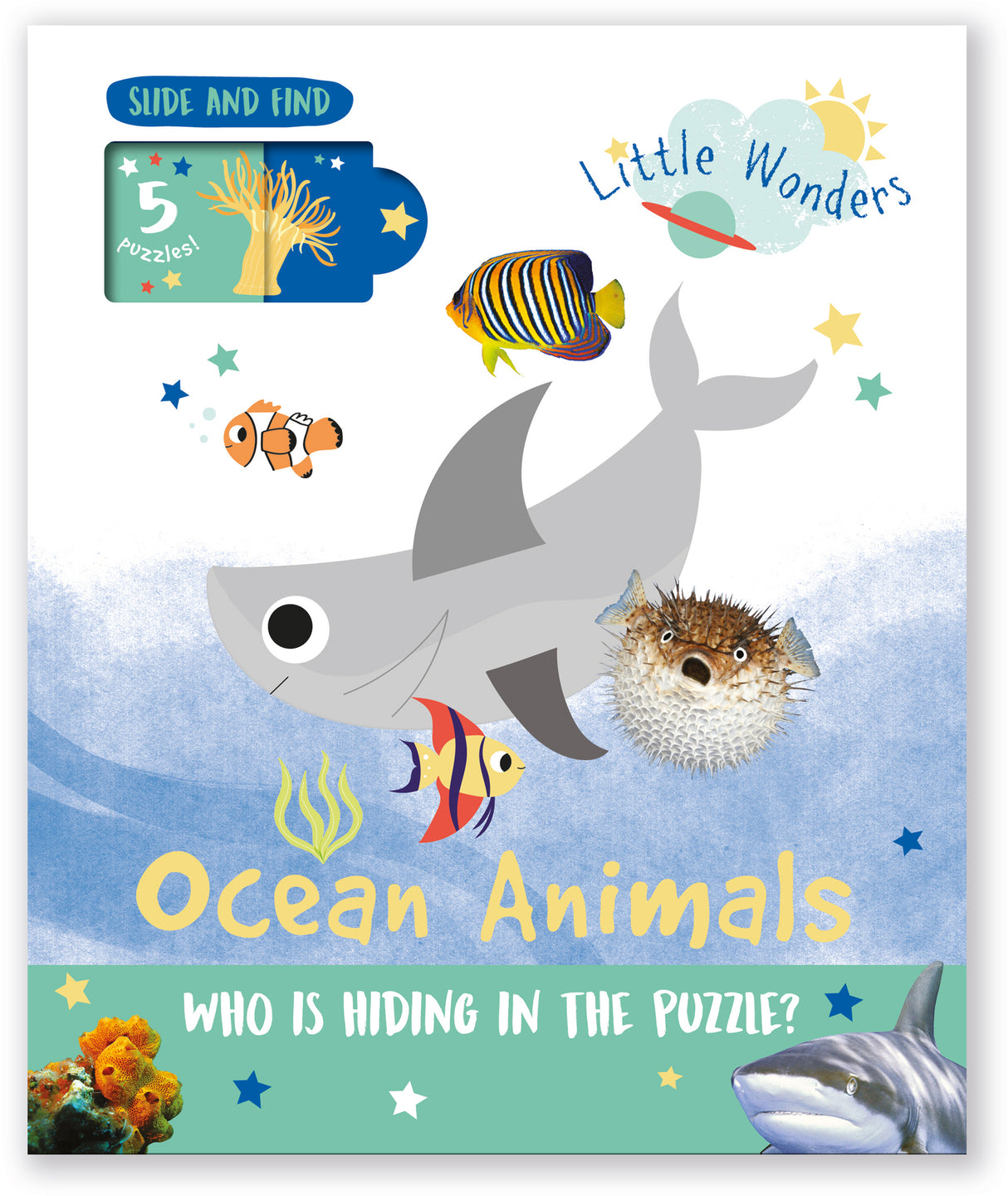 Ocean Animals: Who is Hiding in the Puzzle? - Children’s Puzzle Slider Book