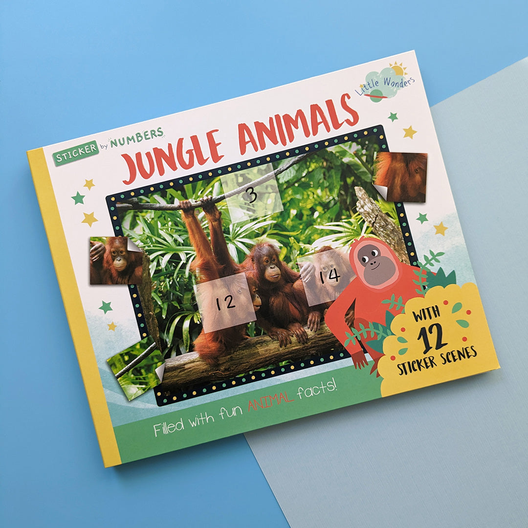 Jungle Animals - Children’s Sticker By Number Activity Book