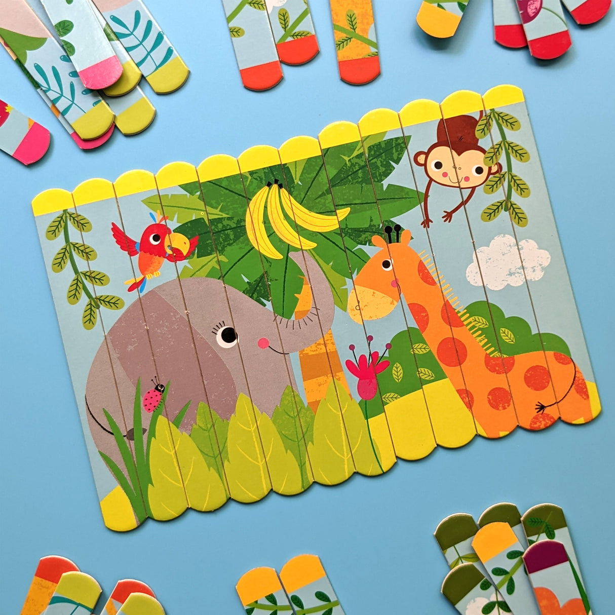 Jungle Lolly Stick Puzzle – Double-Sided Puzzle Fun